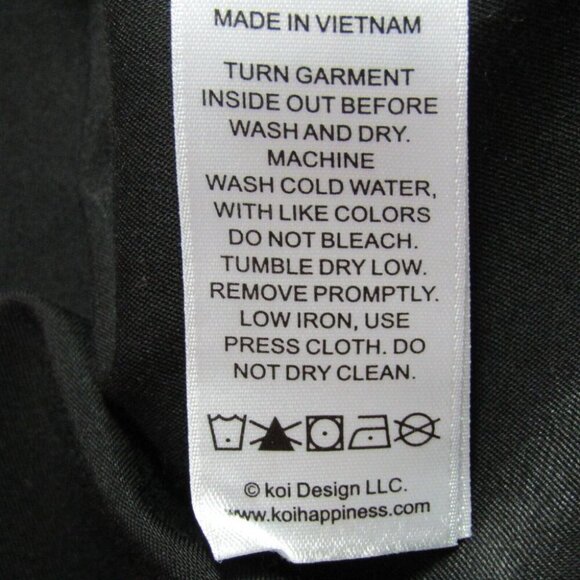 Koi Stretch Black Scrub Top Womens Size M 5 Pocket V Neck Nurse Vet Tech CNA Lab - Picture 12 of 13